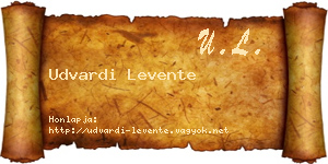 Udvardi Levente névjegykártya
